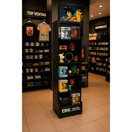 EXPOSITOR 5 PRATELEIRAS LAMPADAS PRETO ERIK SEM PRODUTOS INCLUÍDOS 2