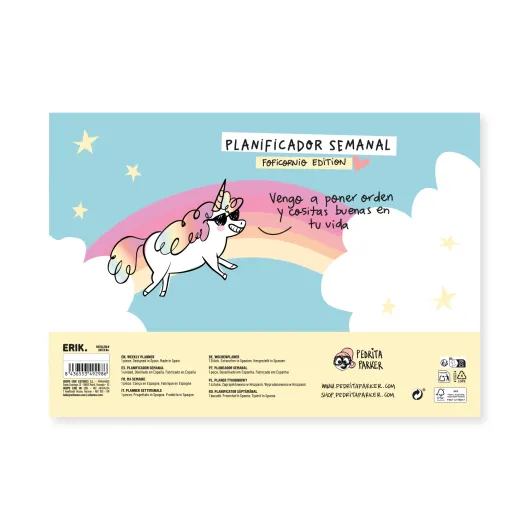 BLOCO PLANIFICADOR SEMANAL A4 PEDRITA PARKER UNICORNIO