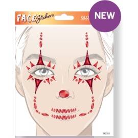 MASCARA DE AUTOCOLANTES HALLOWEEN PALHAÇO DIABOLICO