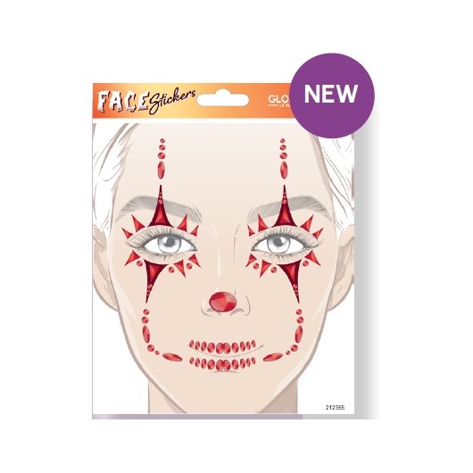 MASCARA DE AUTOCOLANTES HALLOWEEN PALHAÇO DIABOLICO