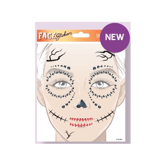 MASCARA DE AUTOCOLANTES HALLOWEEN CATRINA
