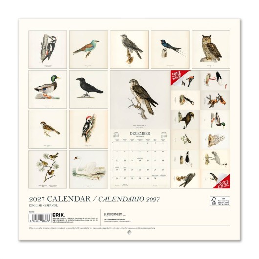 CALENDAR 2027 30X30 VINTAGE BIRDS US