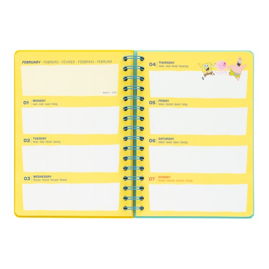 AGENDA ESCOLAR 2026/2027 SEMANAL A5 12 MESES BOB ESPONJA