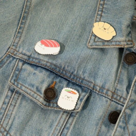 SET DE 4 PINS PUSHEEN SUSHI ROLL