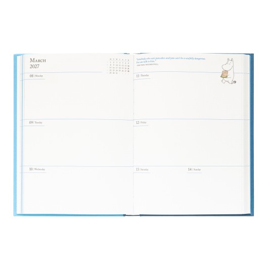 AGENDA ESCOLAR 2026/2027 SEMANAL A5 COM LOMBADA 17 MESES MOOMIN