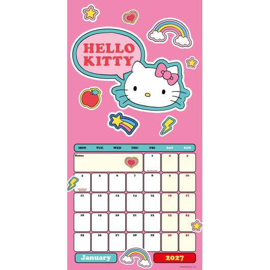 CALENDÁRIO 2027 30X30 HELLO KITTY E OS SEUS AMIGOS