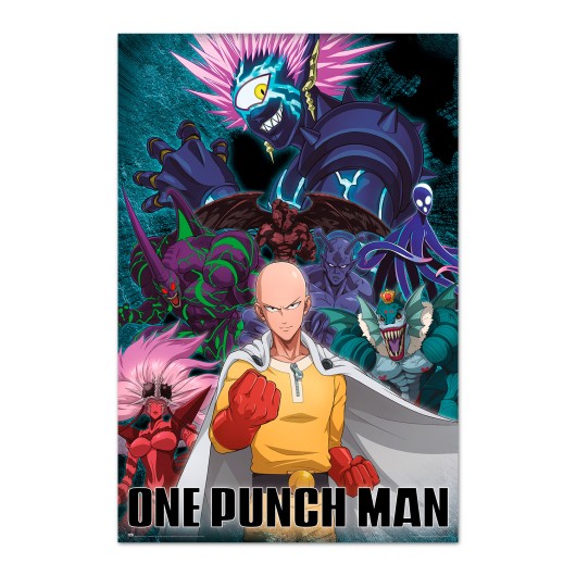POSTER ONE PUNCH MAN SAITAMA VS VILLAIN