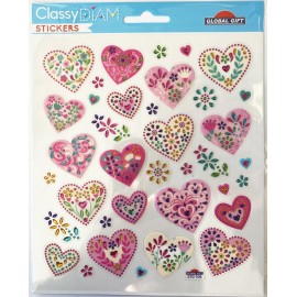 AUTOCOLANTES CLASSY DIAM CORAÇÕES STRASS