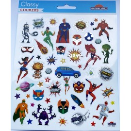 AUTOCOLANTES CLASSY SUPERHEROES GLITTER