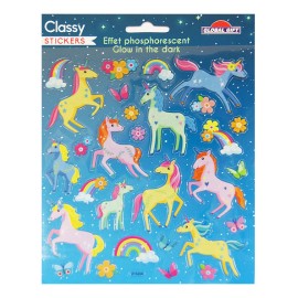 AUTOCOLANTES CLASSY UNICÓRNIOS ÀS CORES BRILHANTES NO ESCURO 2