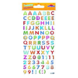 AUTOCOLANTES TWEENY FOAMY LETRAS E NÚMEROS COLORIDOS COM BRILHO 2