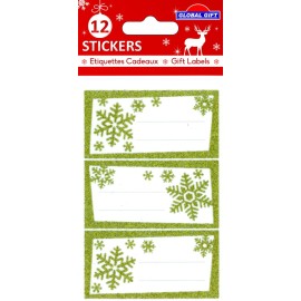 ETIQUETAS DE NATAL FLOCOS DOURADOS