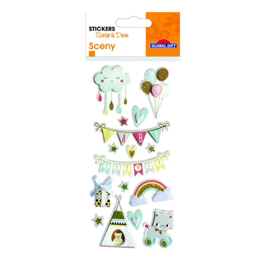 AUTOCOLANTES SCENY SCRAP & DECO BABY RELEVO