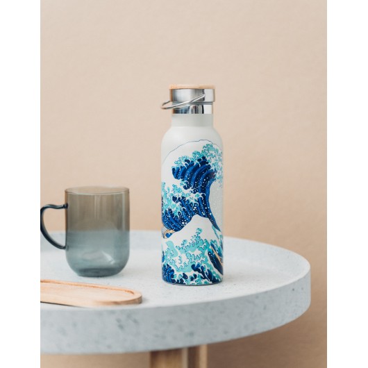 GARRADA METÁLICA COM PEGA A GRANDE ONDA DE KANAGAWA HOKUSAI