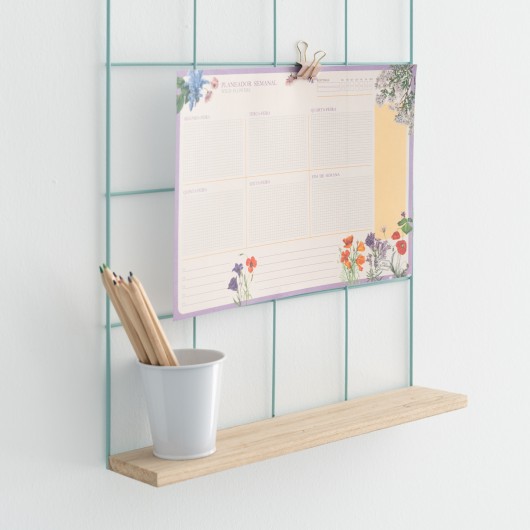 BLOCO PLANIFICADOR SEMANAL A4 BOTANICAL WILD FLOWERS PORTUGUÊS KOKONOTE