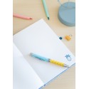 CADERNO A5 PREMIUM CAPA DE PELÚCIA A5 COM ESFEROGRÁFICA PROJECTORA DISNEY STITCH TROPICAL