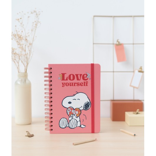 CADERNO CAPA DURA A5 SNOOPY LOVE YOURSELF