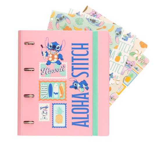 PASTA DE 4 ARGOLAS POLIPROPILENO DISNEY STITCH