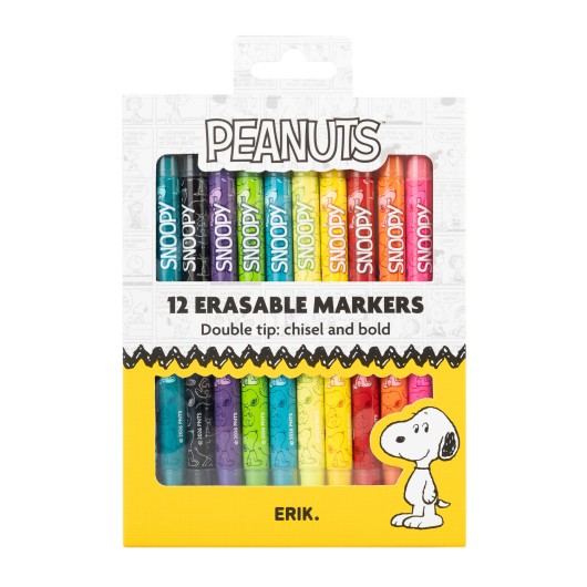 CONJUNTO DE 12 MARCADORES APAGÁVEIS SNOOPY